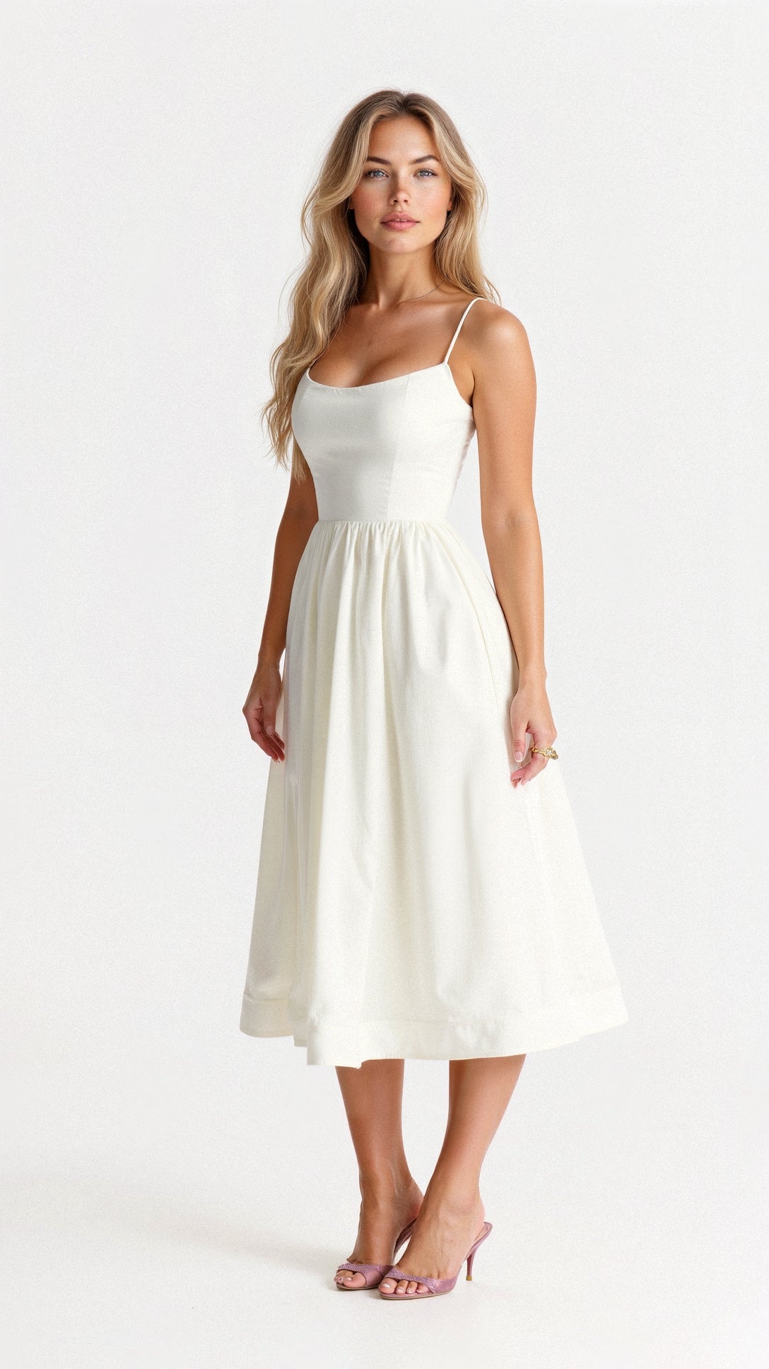 GR | Elegant sleeveless midi dress for women 