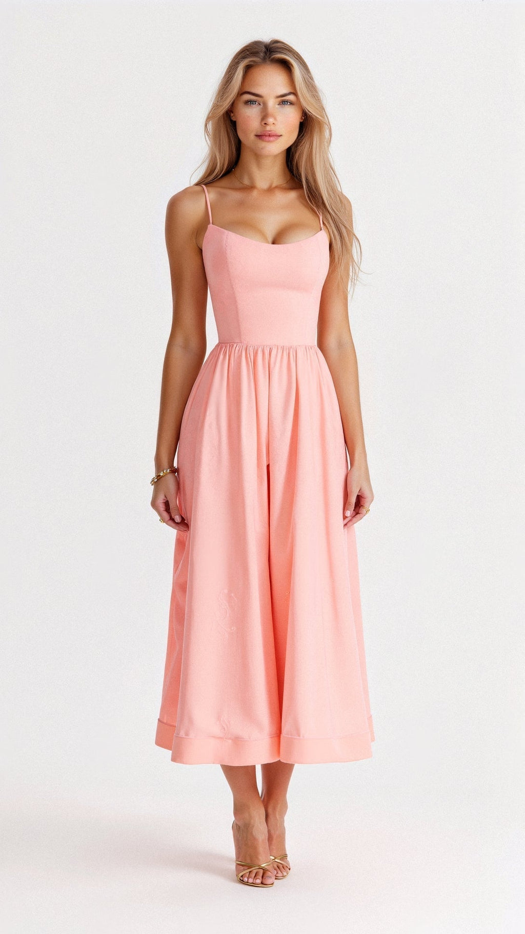 GR | Elegant sleeveless midi dress for women 