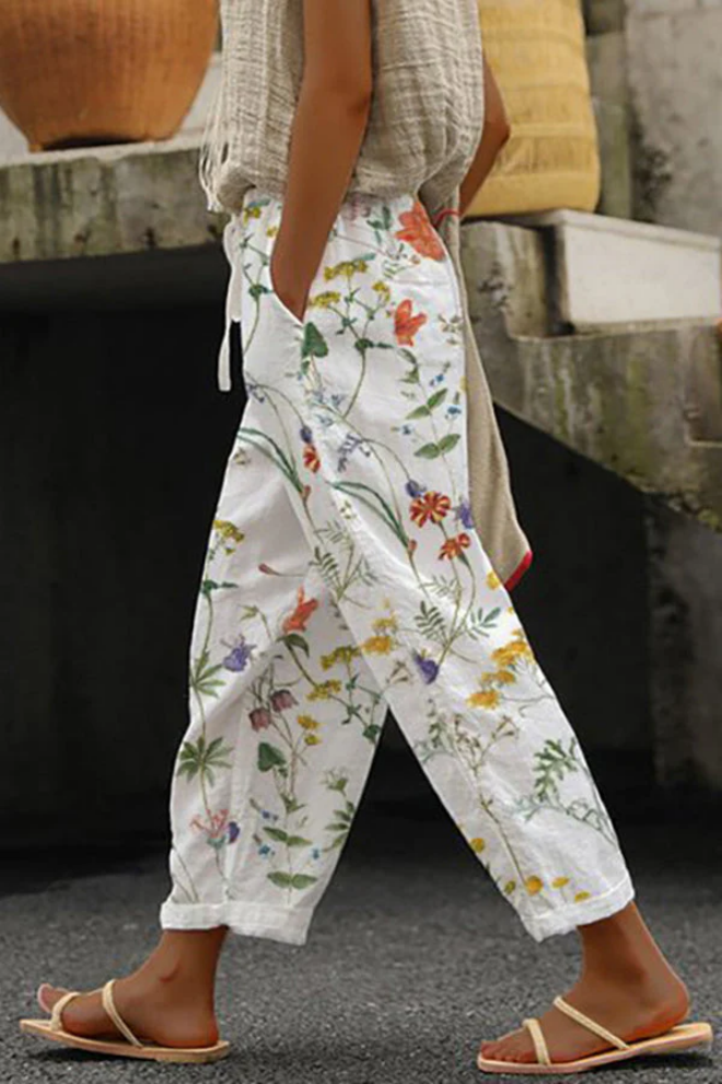 GR | Casual Unique Printed Button Pocket Pants