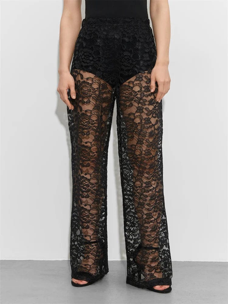 GR | Spitzenhose Elegante Weiße & Schwarze Spitzenhose