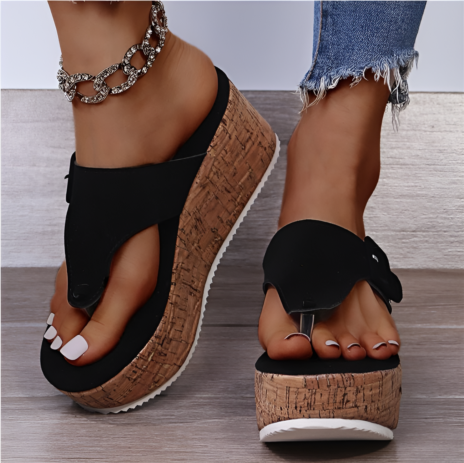 GR | Orthopedic sandals with cork heel