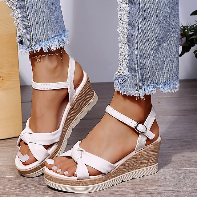 GR | Elegant sandals with knotted straps for women