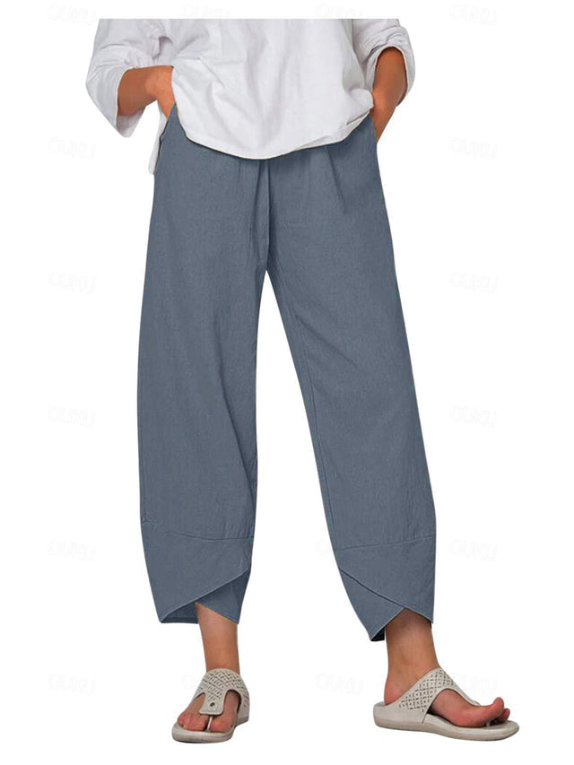 GR | Bequeme Weite Leinenhose für Damen