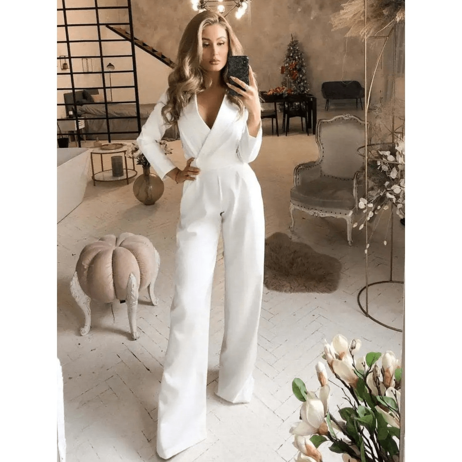 GR | Women's Jumpsuit with V-Neck