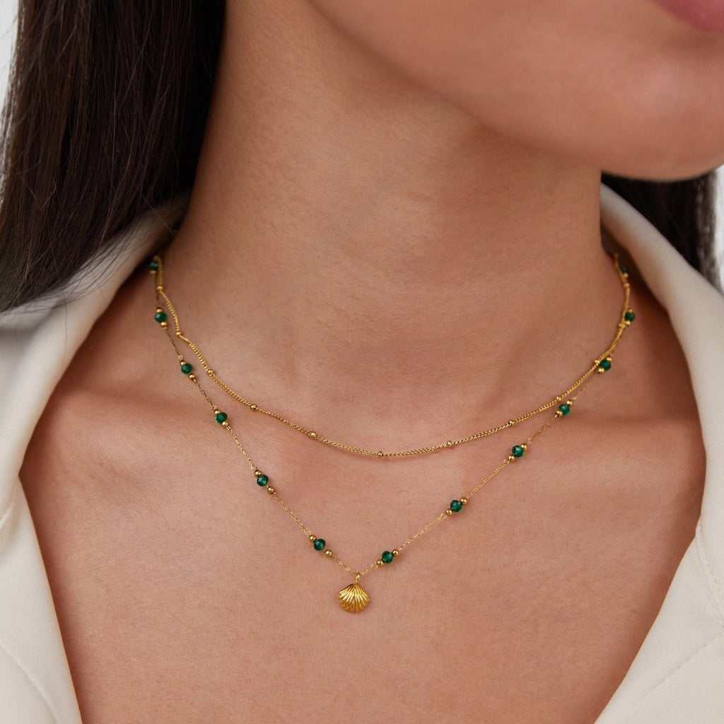 GR | Gold-plated layered necklace for women