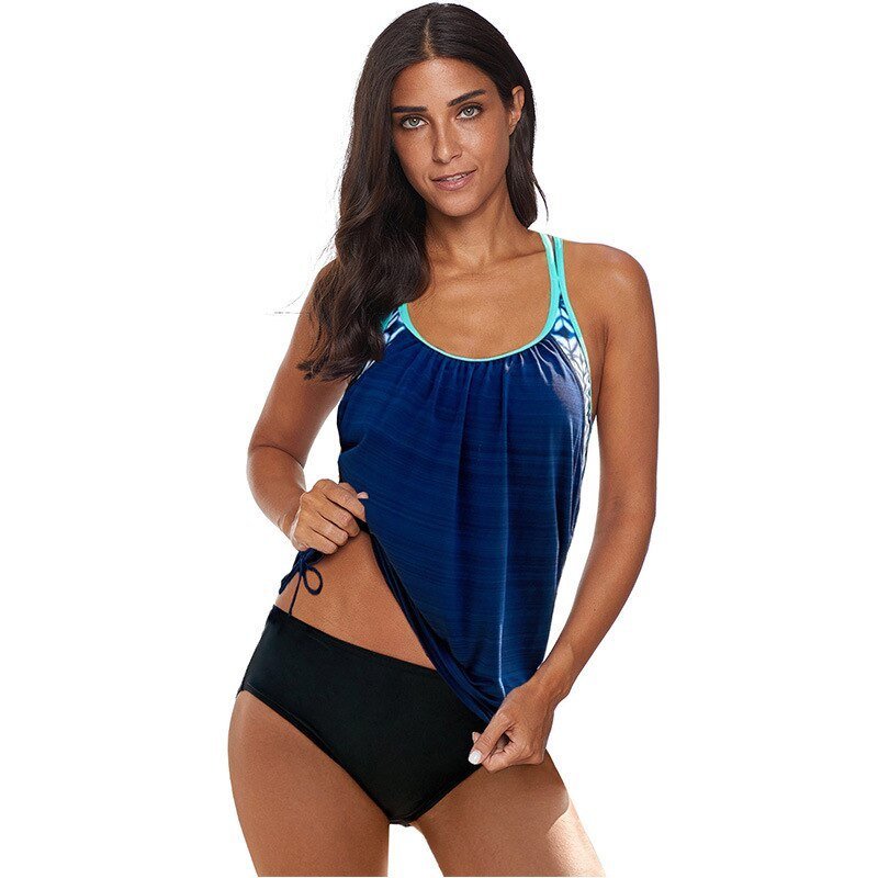 GR | Two-piece tankini with print