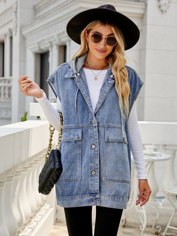 GR | New denim vest, summer fashion trend, sleeveless denim vest 