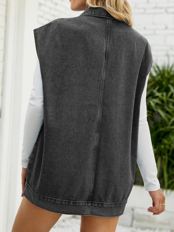 GR | New denim vest, summer fashion trend, sleeveless denim vest 