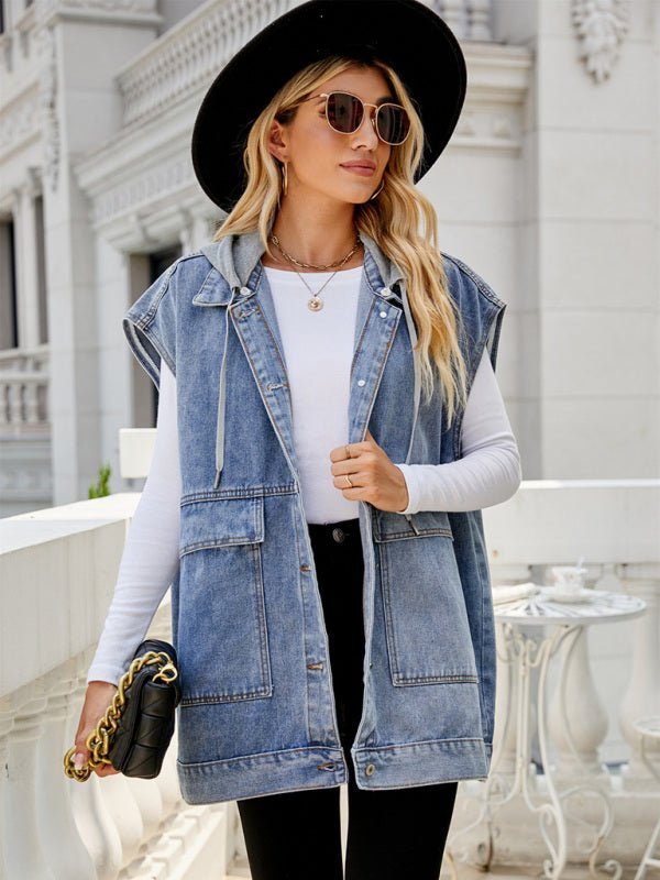 GR | New denim vest, summer fashion trend, sleeveless denim vest 