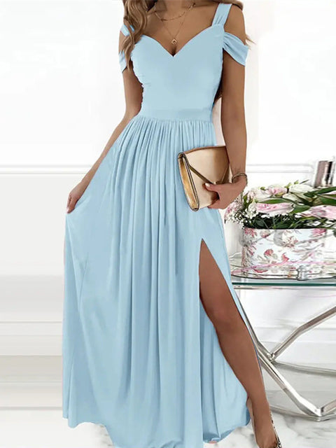 GR | Elegant Off-Shoulder Office Long Dress for Women