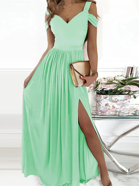 GR | Elegant Off-Shoulder Office Long Dress for Women