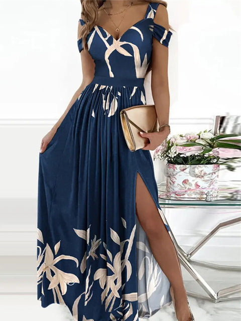 GR | Elegant Off-Shoulder Office Long Dress for Women