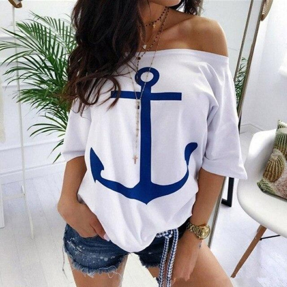 GR | Off-Shoulder Top and Skirt Dress Batwing Sleeves