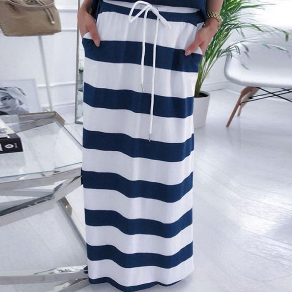 GR | Off-Shoulder Top and Skirt Dress Batwing Sleeves