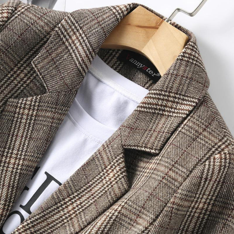 GR | Women's Office Plaid Blazer Long Sleeve Casual Jacket
