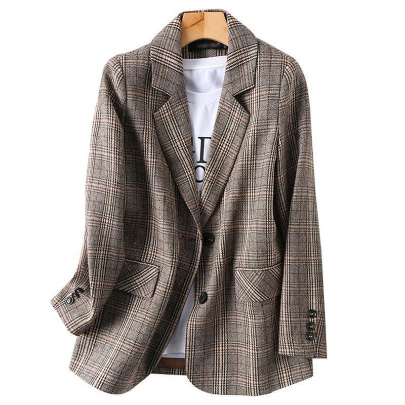 GR | Women's Office Plaid Blazer Long Sleeve Casual Jacket