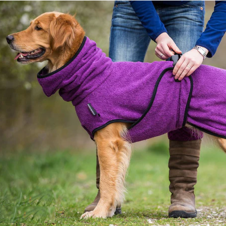 GR | Comfortable Warm Dog Towel Coat with Adjustable Buckle