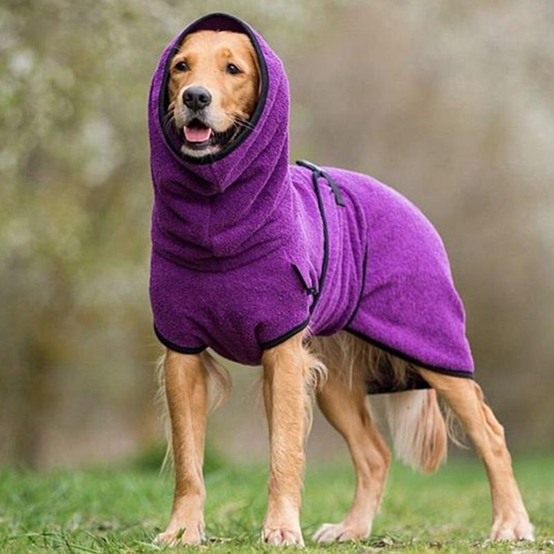 GR | Comfortable Warm Dog Towel Coat with Adjustable Buckle