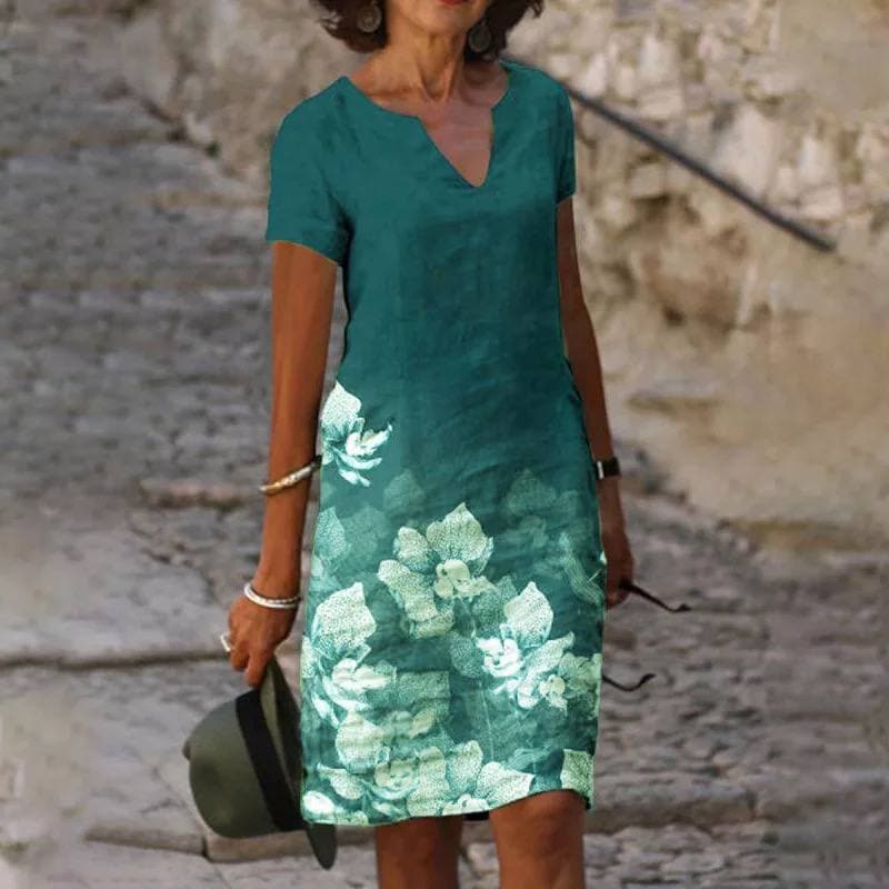 GR | Floral lightweight cotton dress for women