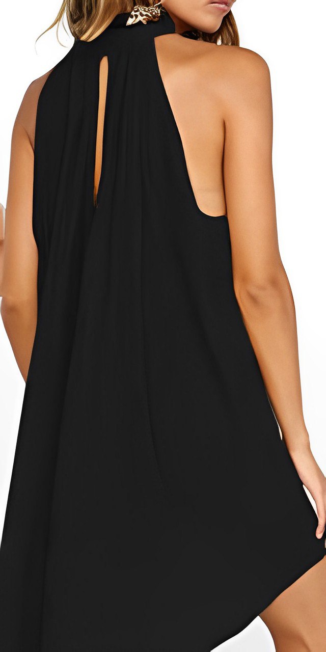 GR | Halterneck dress with high-low hem
