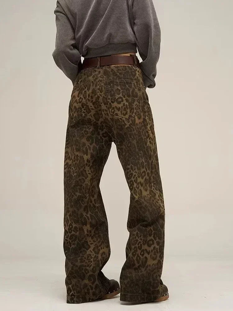 Leopard print jeans 