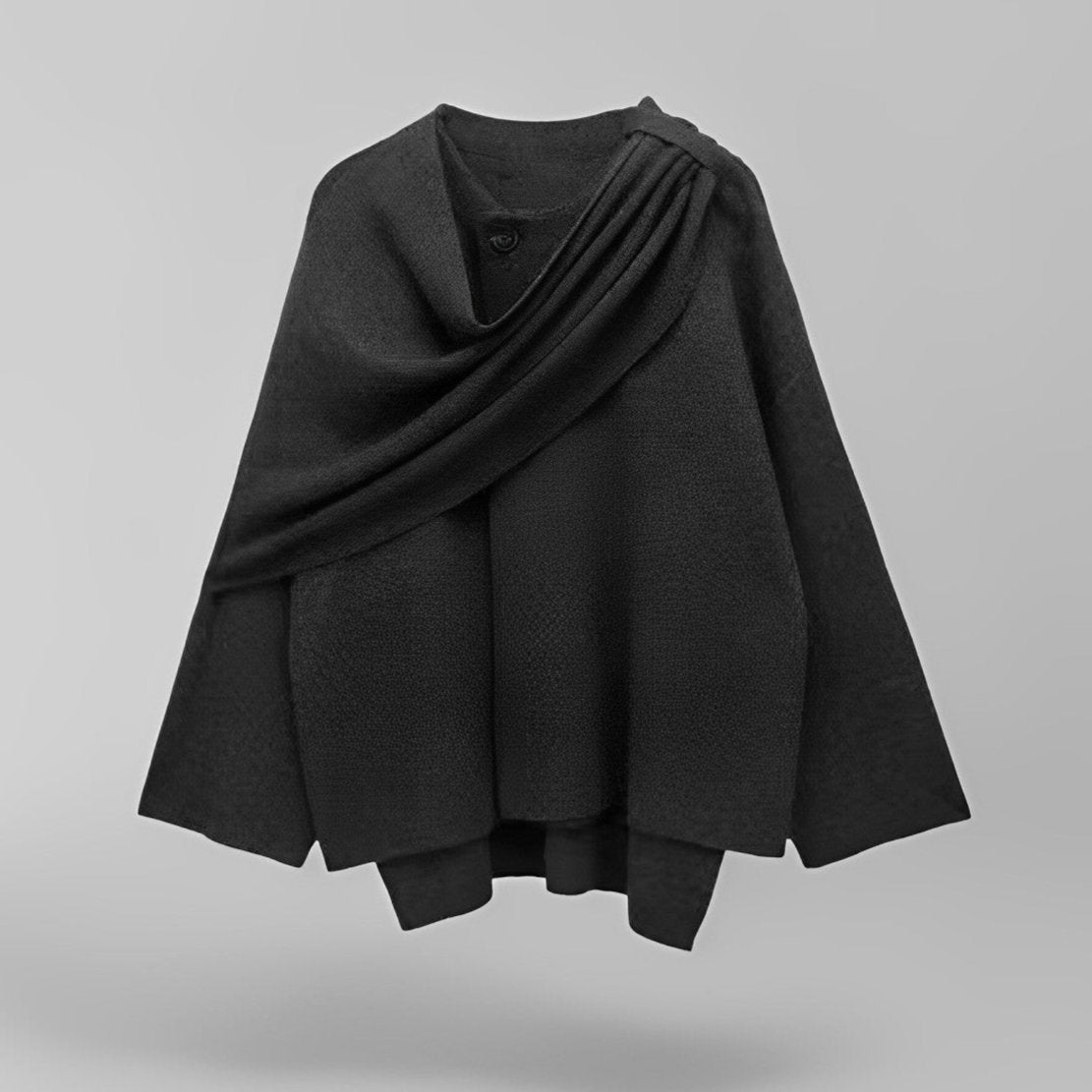 GR | Elegant wool trench coat with scarf set