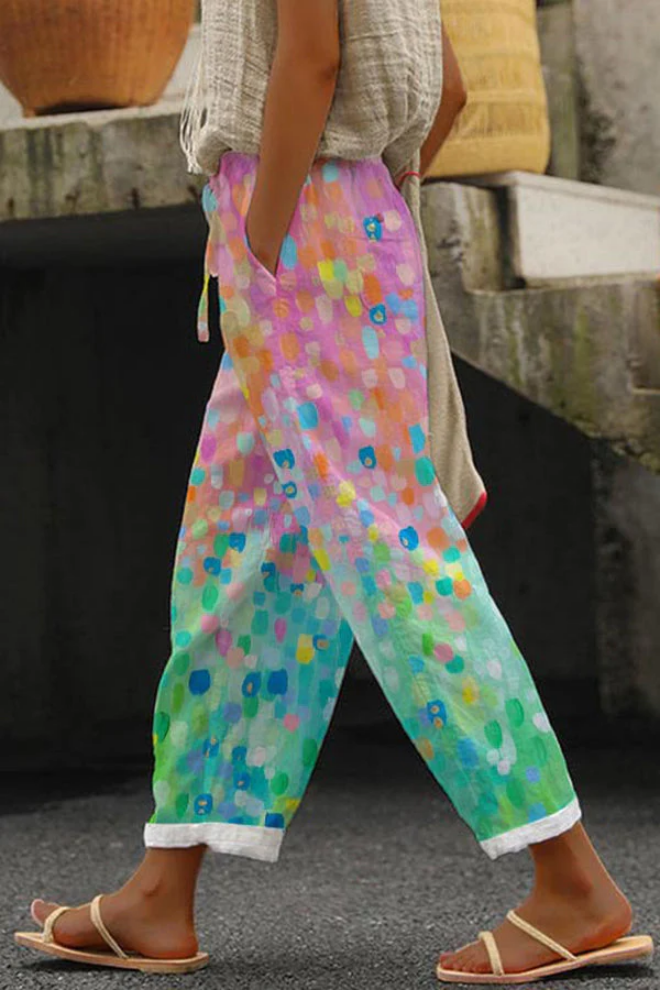 GR | Casual Unique Printed Button Pocket Pants