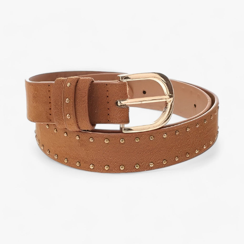 Western-style suede strap with rivets 