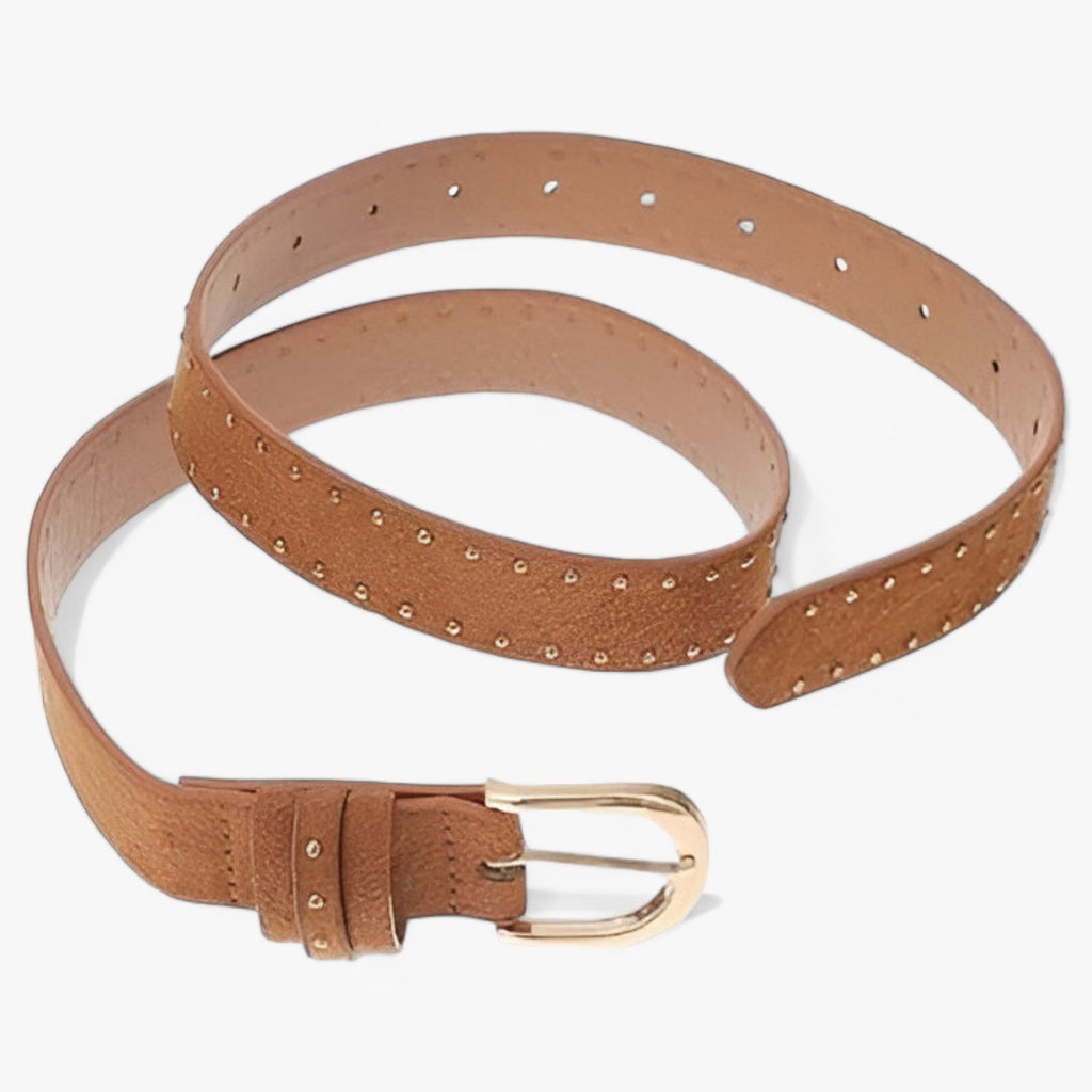 Western-style suede strap with rivets 