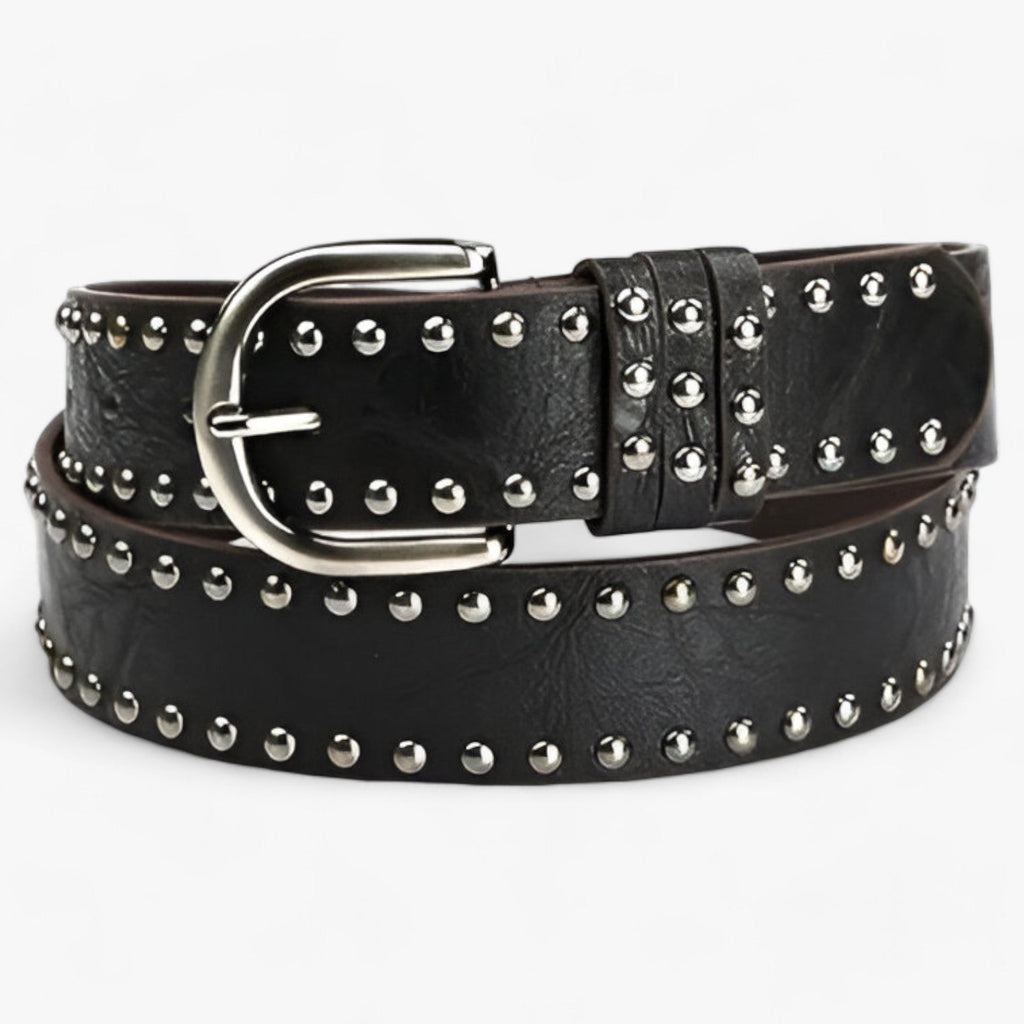 Western-style suede strap with rivets 