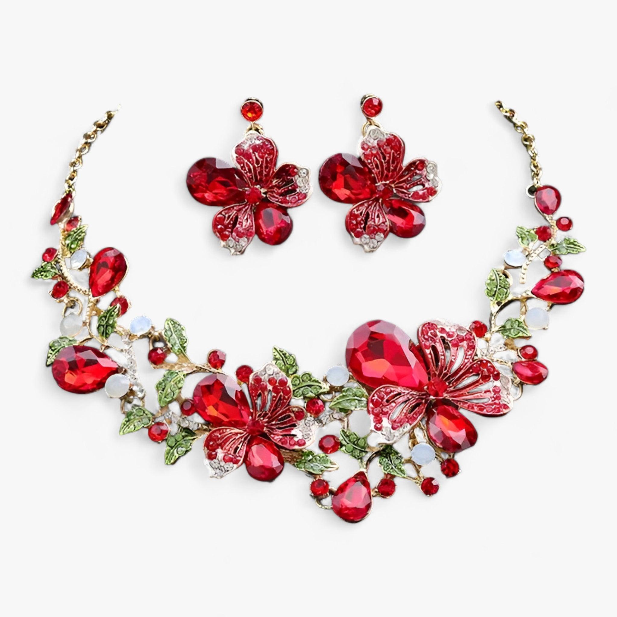 GR | Bridal Jewelry Flower Necklaces and Earrings