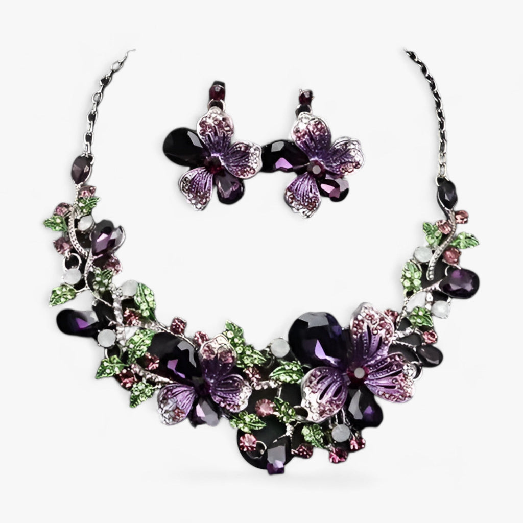 Bridal jewelry - Emphasize your beauty with an enamel flower necklace and earrings 