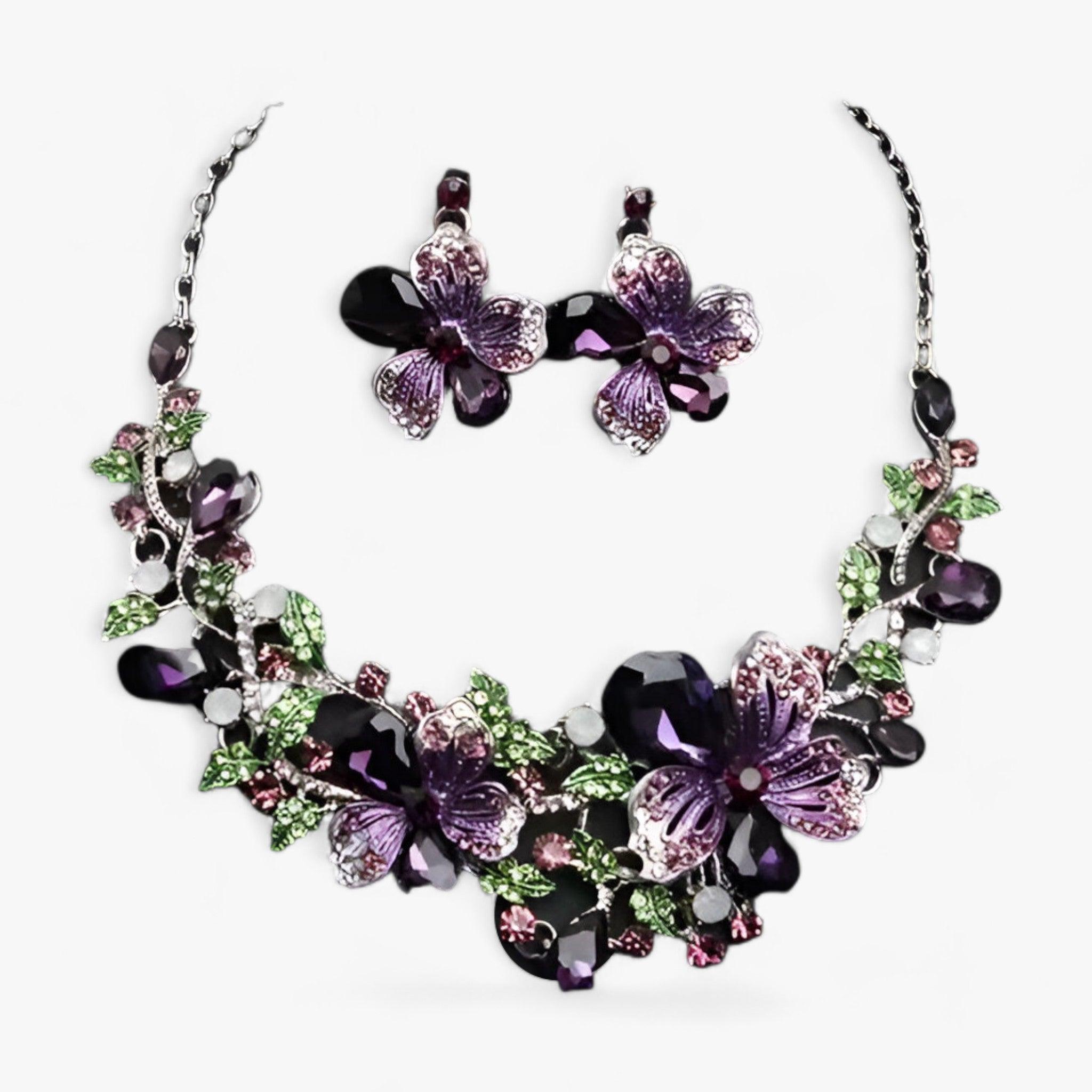 GR | Bridal Jewelry Flower Necklaces and Earrings