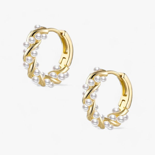 Circle Pearl Earrings 