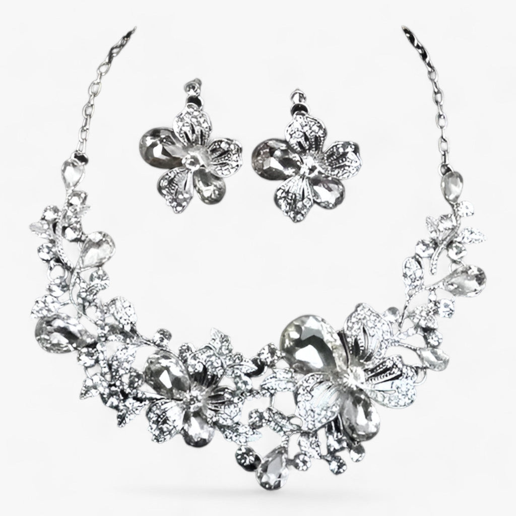 Bridal jewelry - Emphasize your beauty with an enamel flower necklace and earrings 