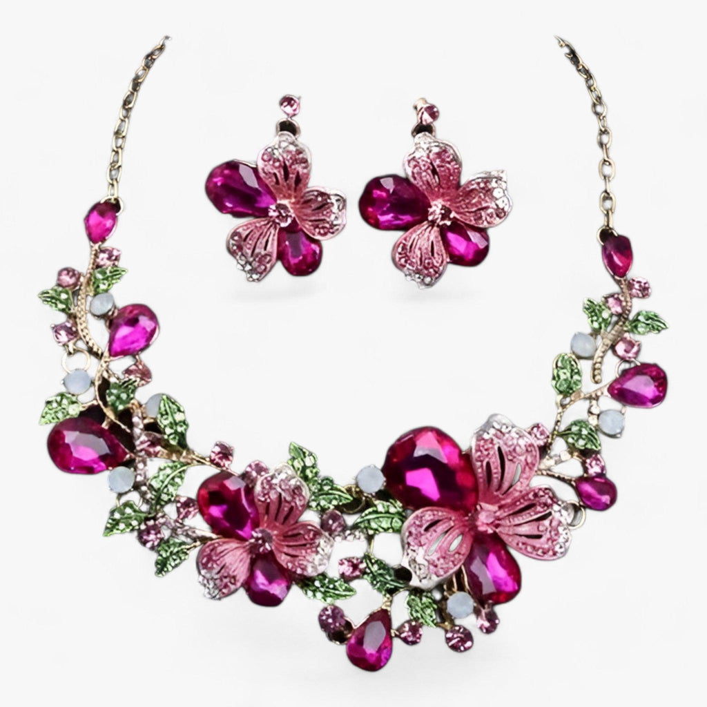 GR | Bridal Jewelry Flower Necklaces and Earrings