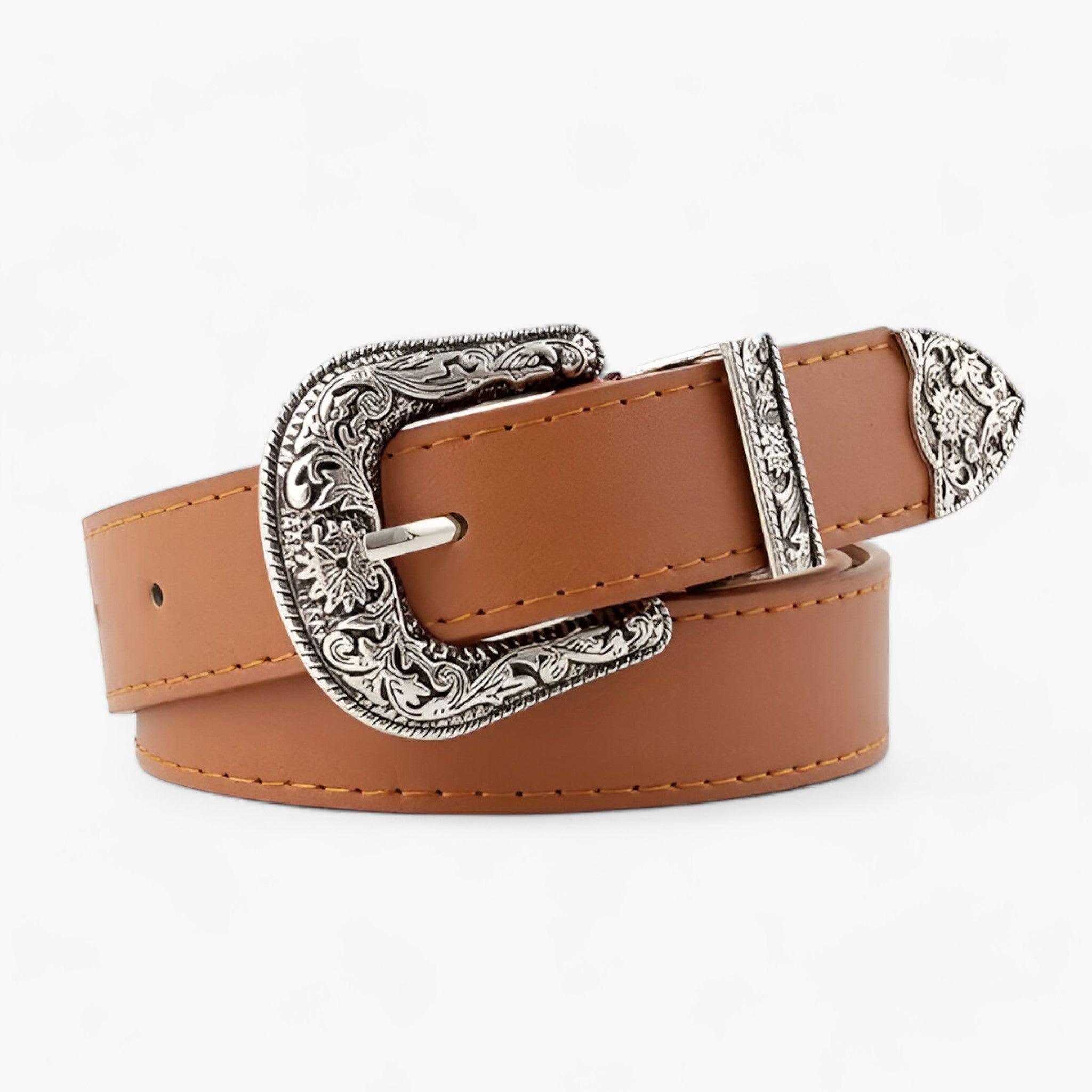 GR | Boho Western Leather Belt for Women Vintage Style & Durable Design