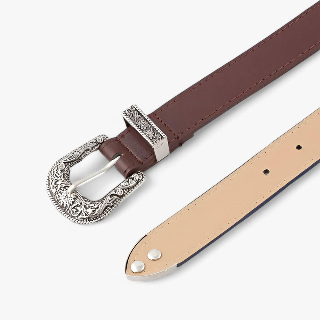 GR | Boho Western Leather Belt for Women Vintage Style & Durable Design