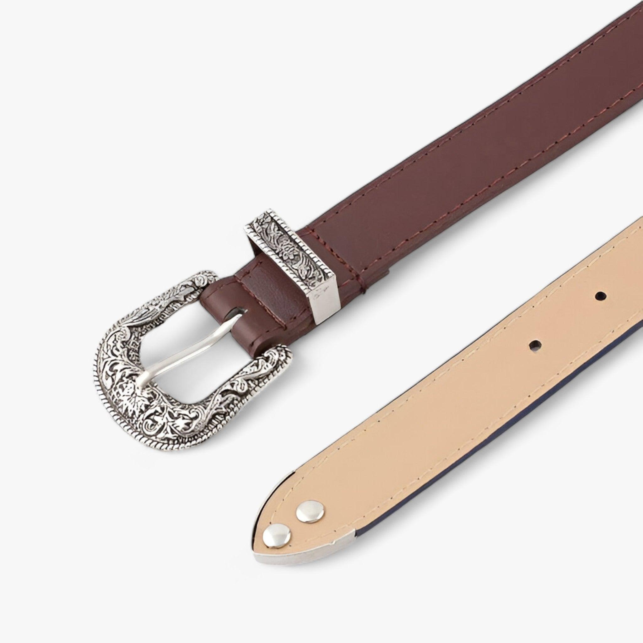 GR | Boho Western Leather Belt for Women Vintage Style & Durable Design