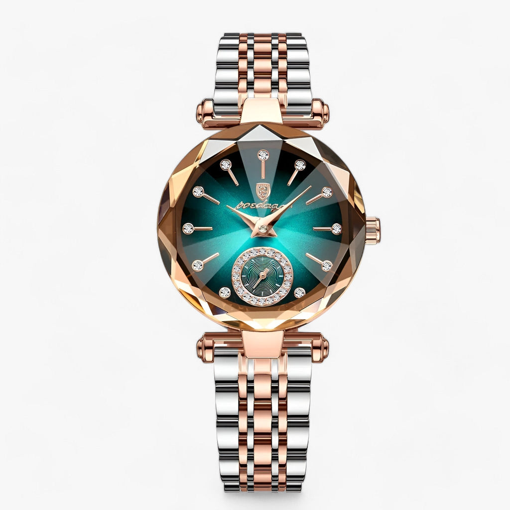 GR | Luxury women's stainless steel wristwatch with diamond accents