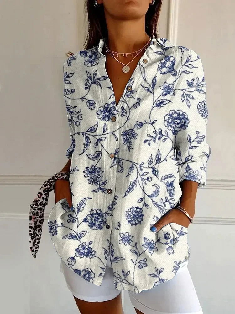 GR | Shirt Large Flowers Woman