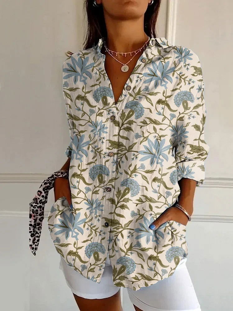 GR | Shirt Large Flowers Woman