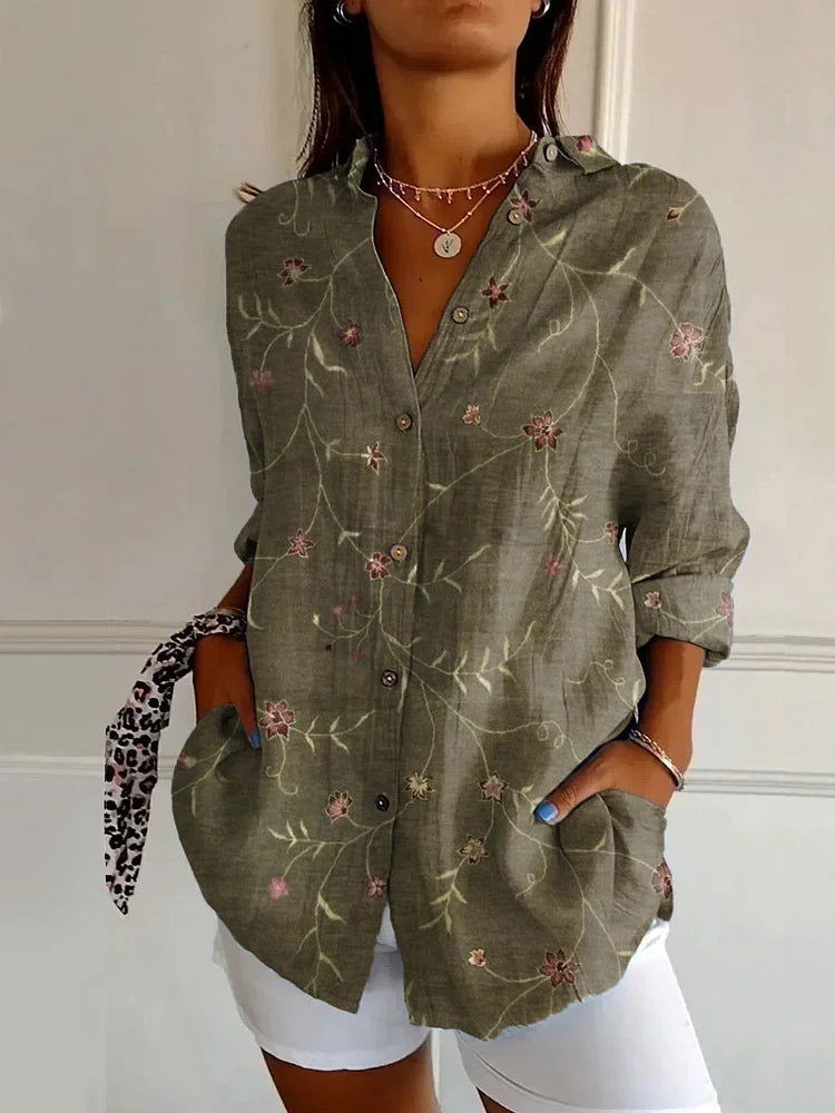 GR | Shirt Large Flowers Woman