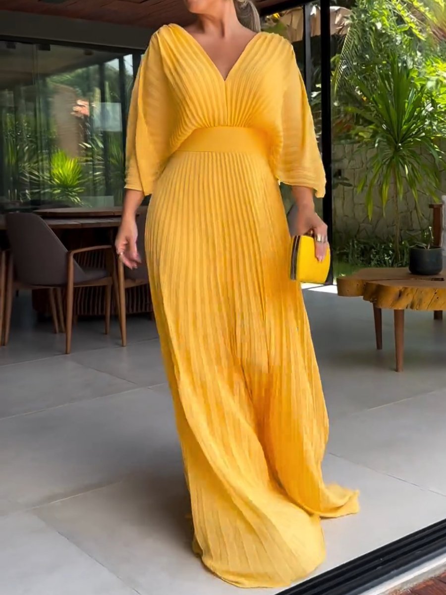 GR | Vibrant pleated maxi dress