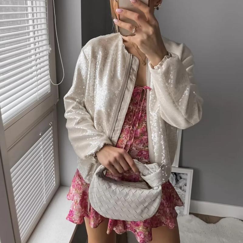 GR | Sparkling sequined jacket with zipper