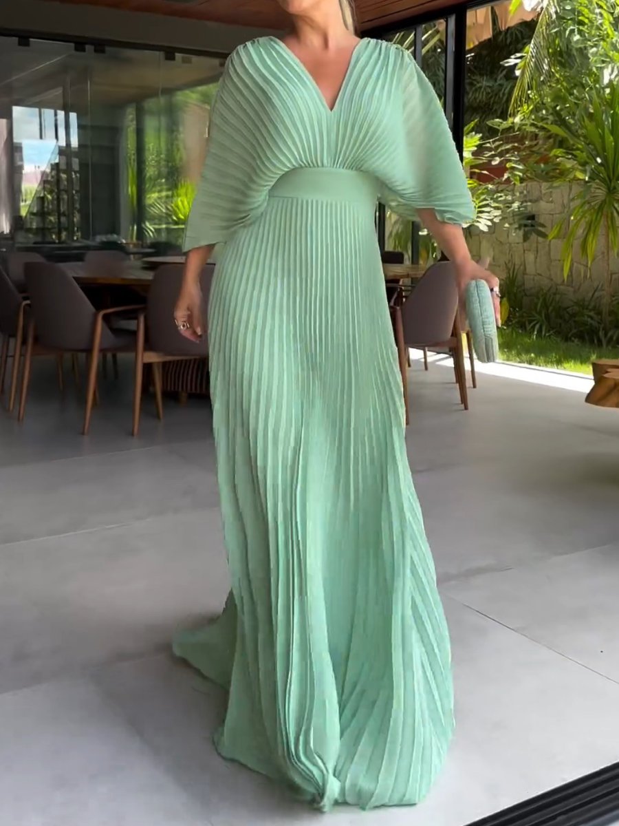 GR | Vibrant pleated maxi dress