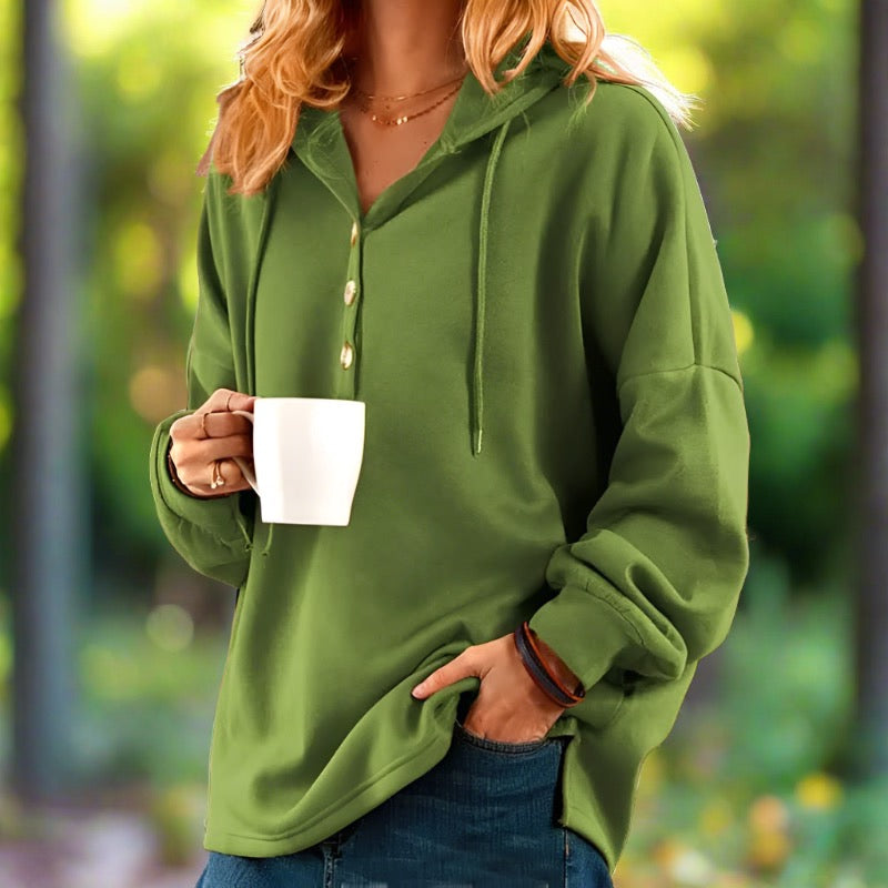 GR | Stylischer Luftiger Damen Kapuzenpullover in Übergröße