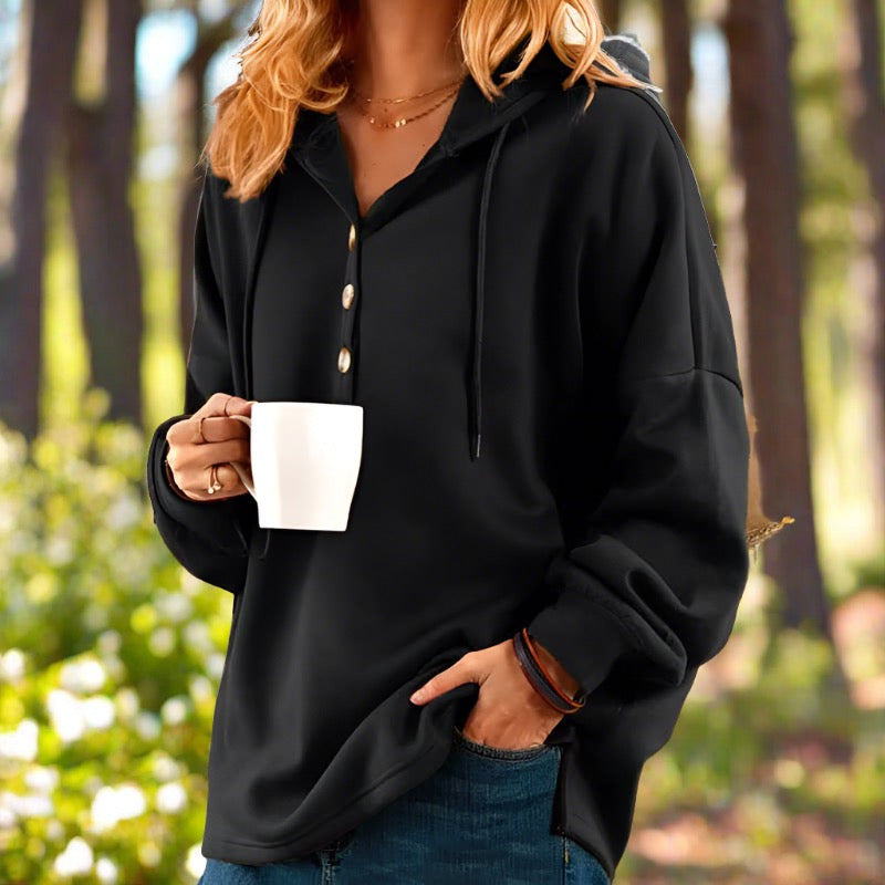 GR | Stylischer Luftiger Damen Kapuzenpullover in Übergröße