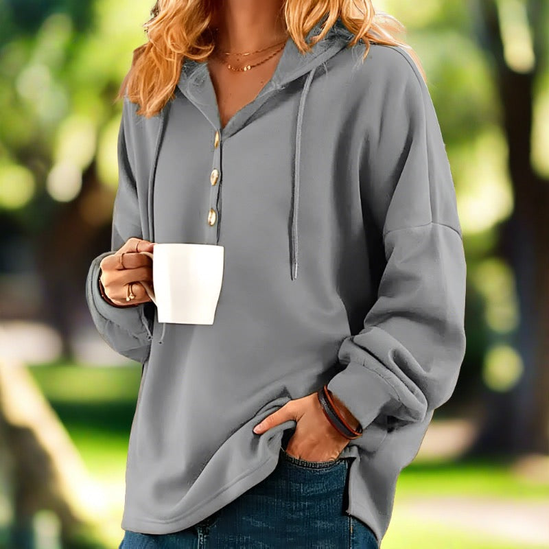 GR | Stylischer Luftiger Damen Kapuzenpullover in Übergröße