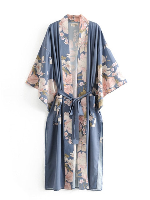 GR | Long kimono robe with batwing sleeves